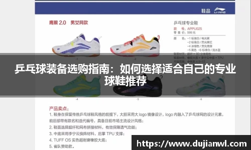 乒乓球装备选购指南：如何选择适合自己的专业球鞋推荐